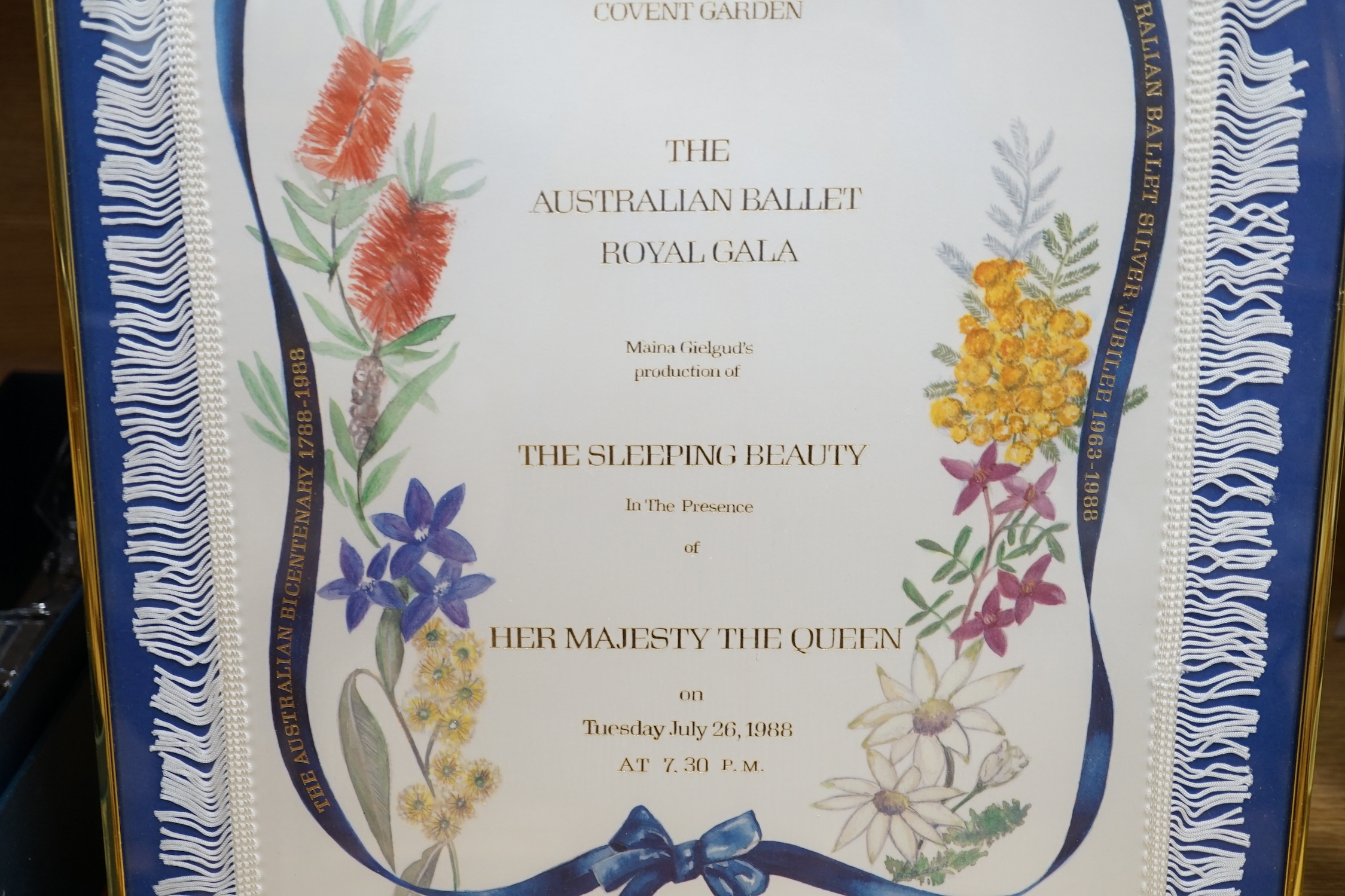 An opera silk programme The Australian Ballet Royal Gala - Maina Gielgud’s production of The Sleeping Beauty 1988